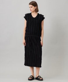 ICB L 【洗える】カットジャガード Vネックニット