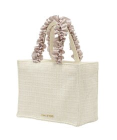 Maison de FLEUR ツイードフリルハンドルスクエアトートバッグ