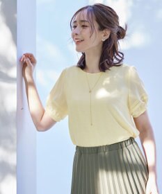 Tiaclasse L 【洗える】シアーチェック柄パフスリーブブラウス