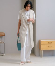 23区 L 【CLASSY.6月号掲載/洗える】リネンレーヨンストレッチ ジレ