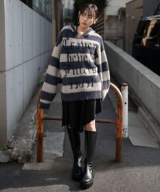 WEGO シャギーグラフィックZIPパーカー