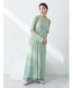 earth music&ecology ＳＥＴ２点シアーワンピース＋ペチワンピース