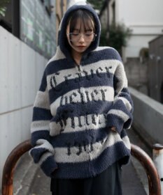 WEGO シャギーグラフィックZIPパーカー