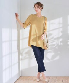 Tiaclasse 【洗える】パフスリーブ切替フレアチュニック