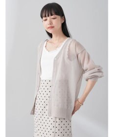 earth music&ecology ファンシーラメＶネックカーディガン