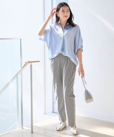 ANY 【新色追加】スキッパーネック袖タックブラウス