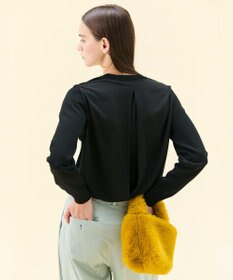BEIGE， 【WEB限定・洗える】LECERF / 異素材バックシアーストレッチニット