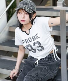 WEGO キーネックサイドレースアップちびT