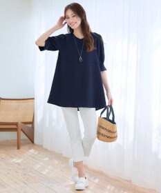 Tiaclasse 【洗える】パフスリーブ切替フレアチュニック