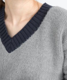 Tiaclasse 【洗える】表情豊かなメランジニットVネックトップス