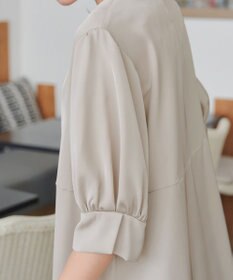 Tiaclasse L 【洗える】パフスリーブ切替フレアチュニック