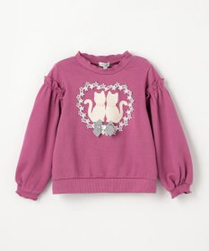 ANY KIDS ネコシルエット裏毛トレーナー