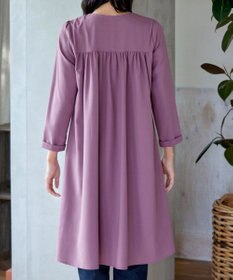 Tiaclasse 【洗える】バックギャザーハートネックAラインワンピース