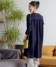 Tiaclasse 【洗える】バックギャザーハートネックAラインワンピース