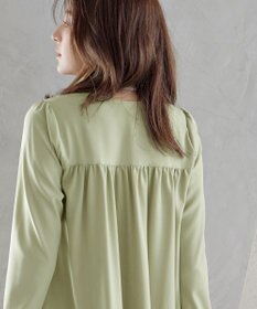 Tiaclasse 【洗える】バックギャザーハートネックAラインワンピース