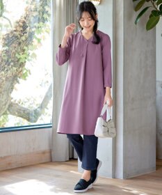 Tiaclasse 【洗える】バックギャザーハートネックAラインワンピース