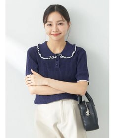 earth music&ecology フリルニットポロ