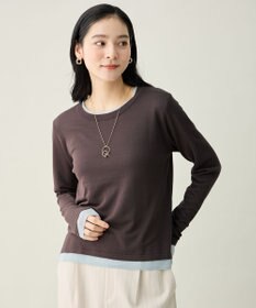 ANY カラーレイヤードニットTシャツ