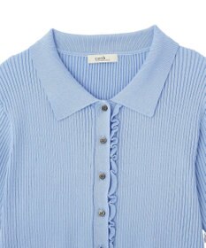 earth music&ecology ミニフリルポロカーディガン