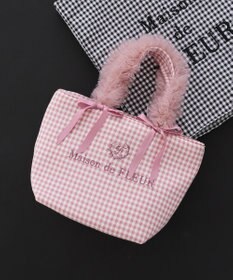 Maison de FLEUR ギンガムブランドロゴフリルハンドルトート