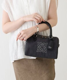 russet 【刺繍モノグラム】デニム2WAYミニボストンバッグ(CE-1773)