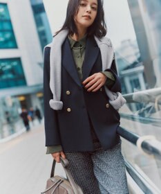 23区 L ループミックスツイード ワイド パンツ