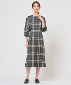 J.PRESS LADIES L ブロックチェックジャガード ワンピース