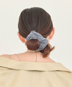 Phoebe メタルグリッターシュシュ　グレー