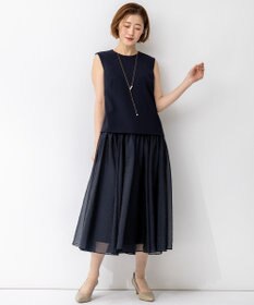 23区 【APPLAUDIR】クリアジョーゼットコンビ ドレス