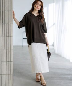 23区 L 【先行予約/WEB&一部店舗限定カラーあり/Lサイズ限定】レーヨンポリエステルストレッチ Vネック ニット