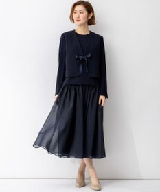 23区 【APPLAUDIR】クリアジョーゼットコンビ ドレス