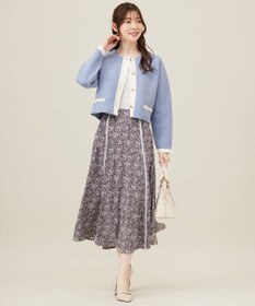 ANY SIS 【洗える】ラインポイントフラワー スカート