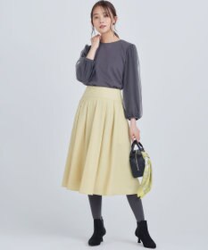 組曲 L ミニ裏毛チュールスリーブ カットソー