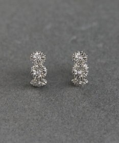 Phoebe 【痛くないシリーズ/金属アレルギー対応】マーガレットフラワーフープライトフィットイヤリング　シルバー