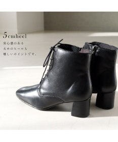 Pointer 内側ファスナー 本革レースアップショートブーツ