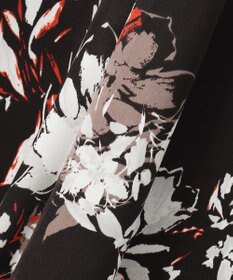 自由区 【洗える】ブラッシュドフラワープリント フレアスカート