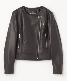 GRACE CONTINENTAL ノーカラーレザーライダースジャケット