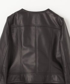 GRACE CONTINENTAL ノーカラーレザーライダースジャケット
