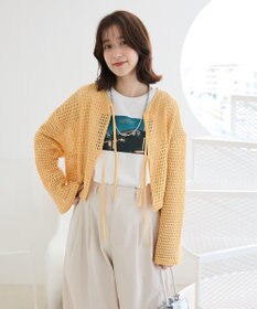 Green Parks Ｉ　前後２ｗａｙ　メッシュショート丈カーディガン