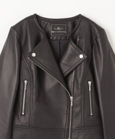 GRACE CONTINENTAL ノーカラーレザーライダースジャケット