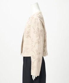 23区 【GOLD LABEL/見上愛さん着用】リネンエンブロイダリー ノーカラージャケット
