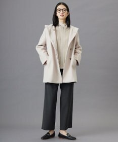 J.PRESS LADIES L ショートビーバー フーデット コート