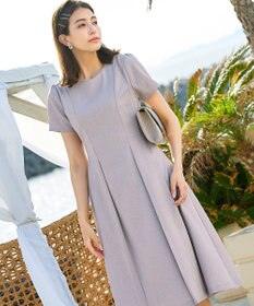 Tiaclasse L 【洗える】ダブルラインフレアワンピース