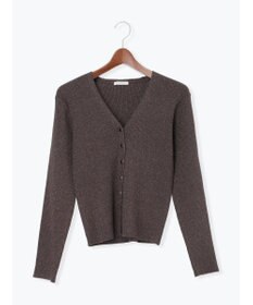 Te chichi ウェーブメタル釦Vネックリブカーディガン