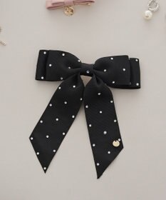 Maison de FLEUR ビジューグログランリボンバレッタ