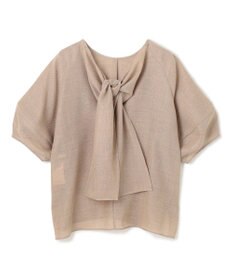 BEIGE， 【洗える・吸水速乾・防シワ】LIATRIS / バックリボンハーフスリーブブラウス
