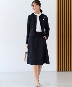 組曲 【KUMIKYOKU NAVY】ラメループモールツイード フレアスカート