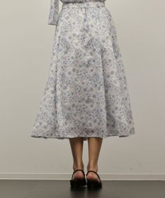 GRACE CONTINENTAL シアーフラワープリントジャガードフレアスカート