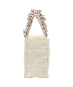 Maison de FLEUR ツイードフリルハンドルスクエアトートバッグ