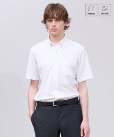 J.PRESS MEN 【吸水速乾 / 抗菌防臭 / 遮熱 / 防シワ】【J.PRESS OXFORD JERSEY】カノコインレイ半袖 シャツ / B.D. ホワイト系